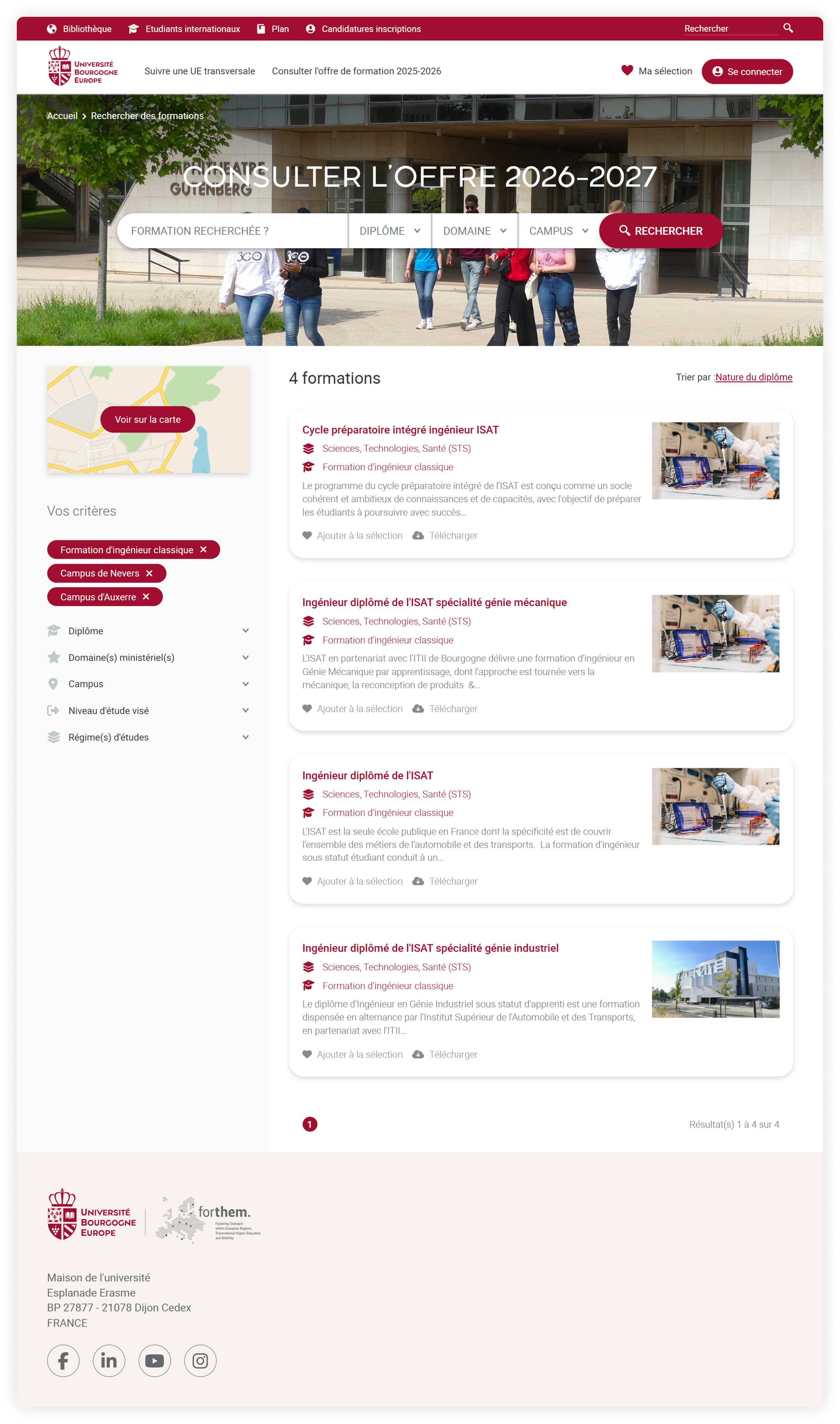 Université de Bourgogne - Page de Recherche
