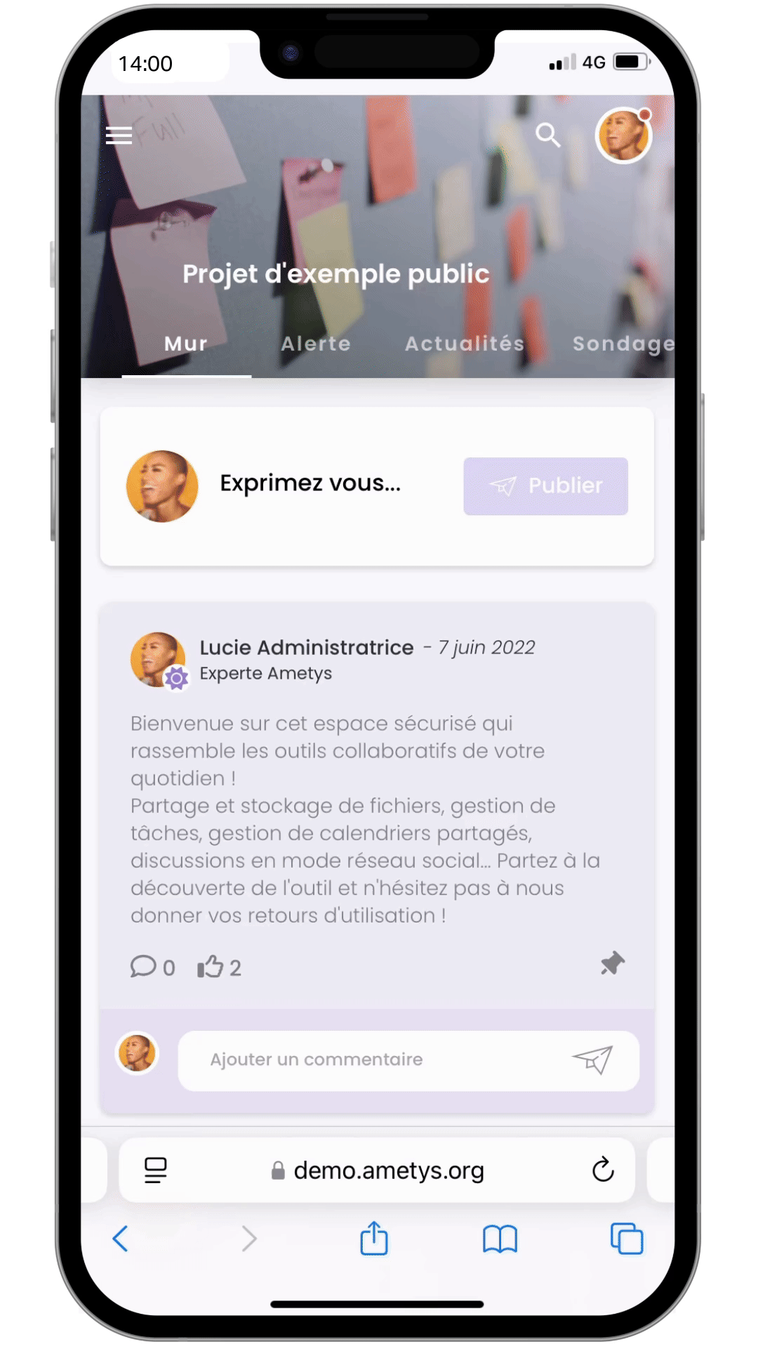 Vue mobile