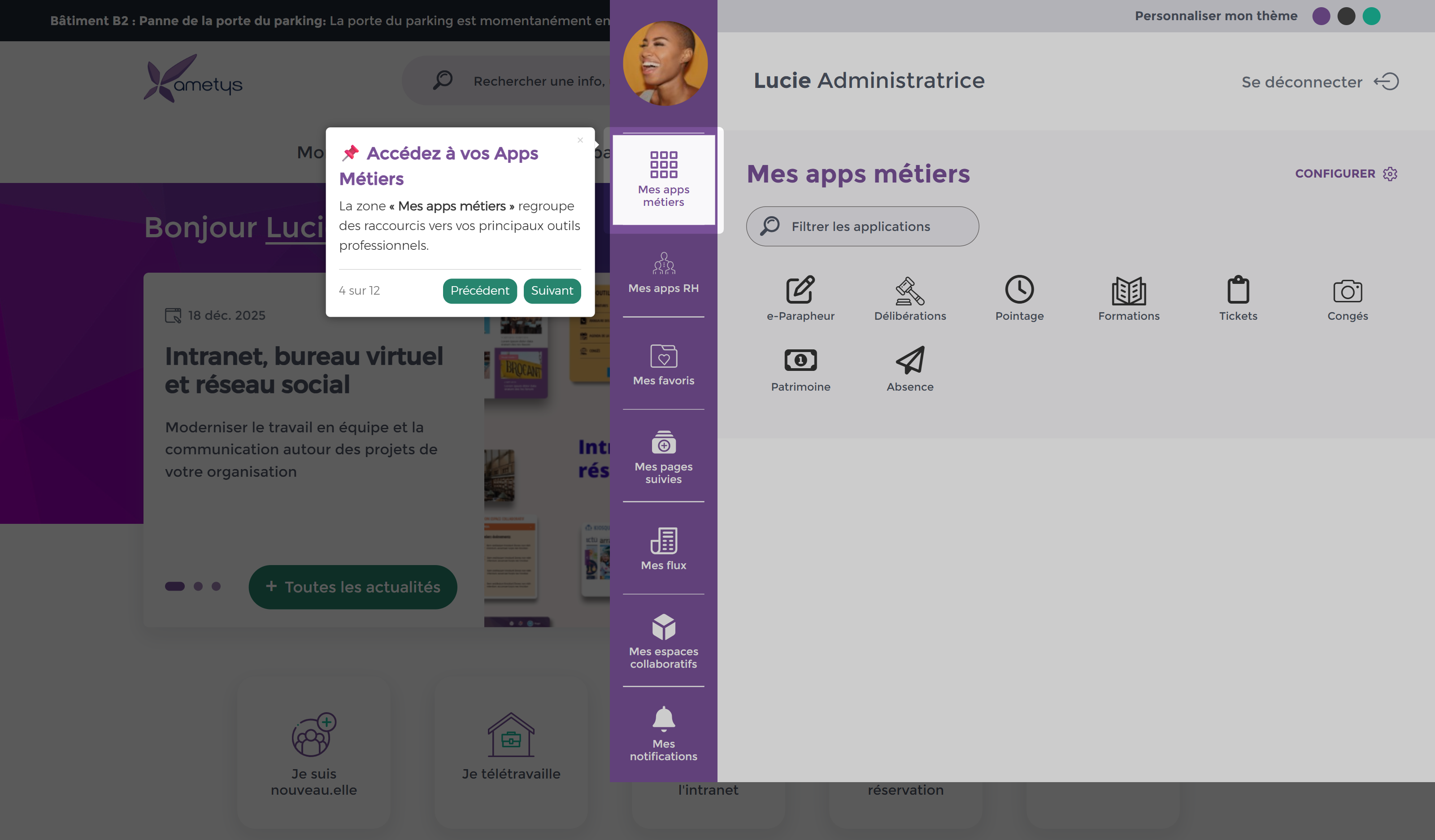 Welcome Tour – étape 2