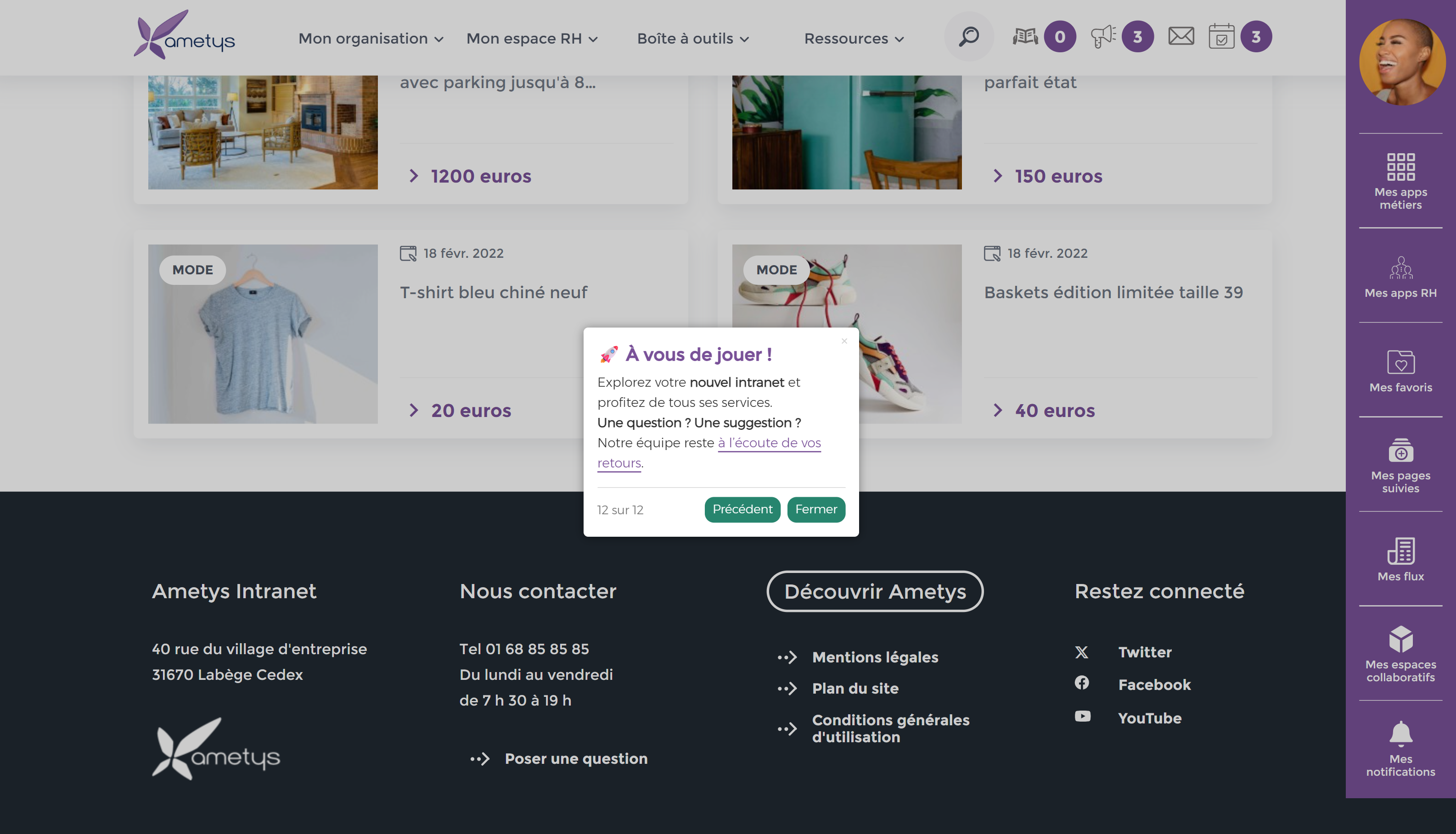 Welcome Tour – étape 3